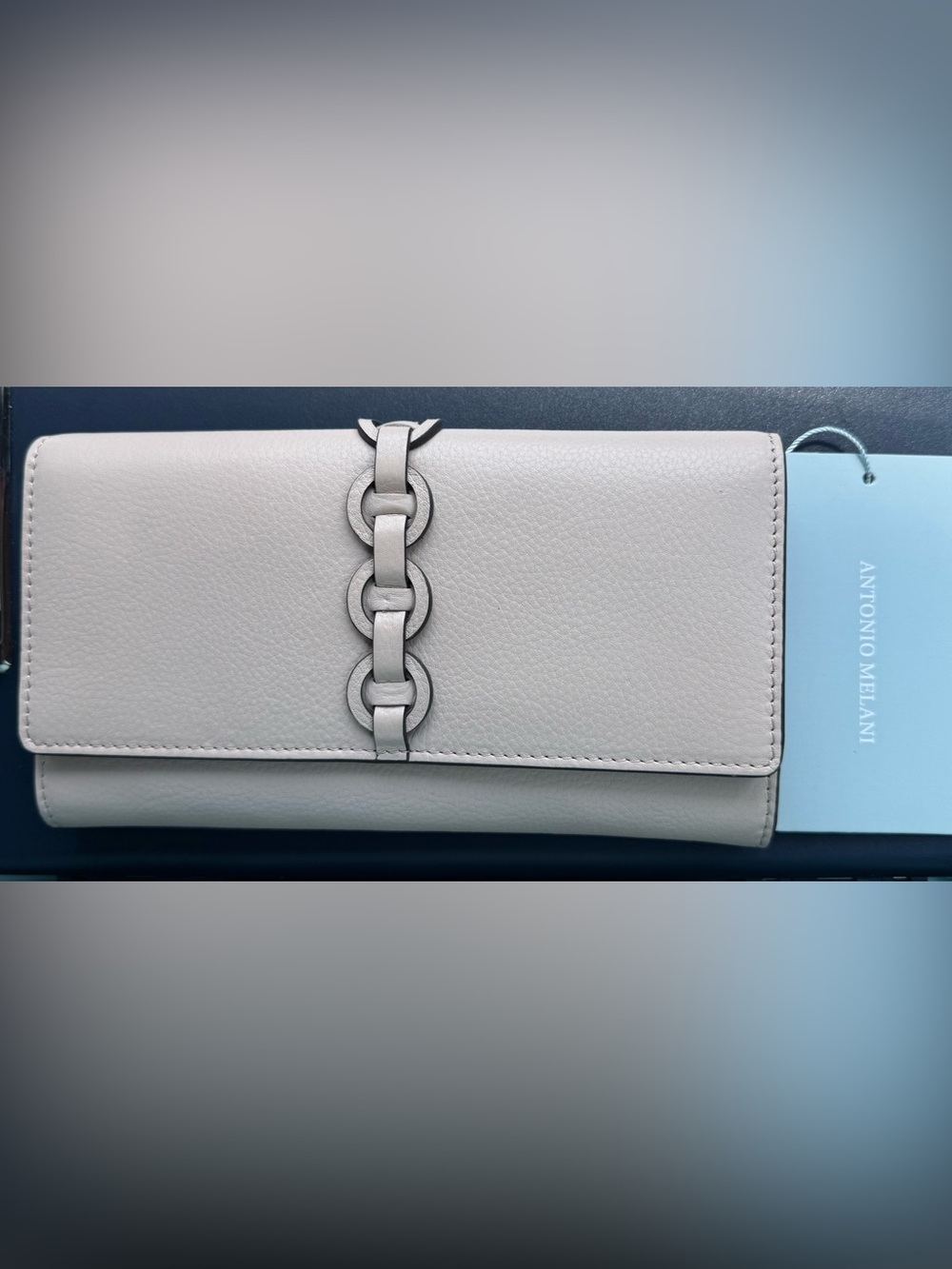 ANTONIO MELANI Parchment Chain-Detail Foldover Wallet